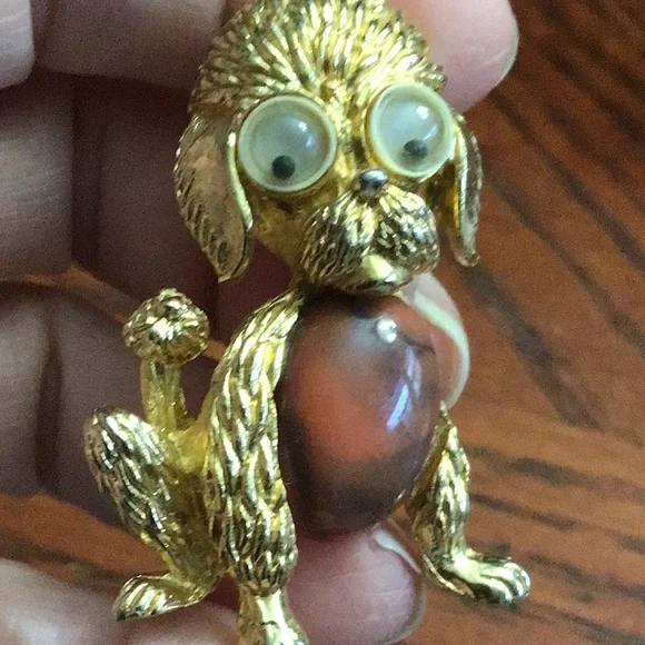 Rare Vintage Jelly Belly Brooch w/Movable Eyes